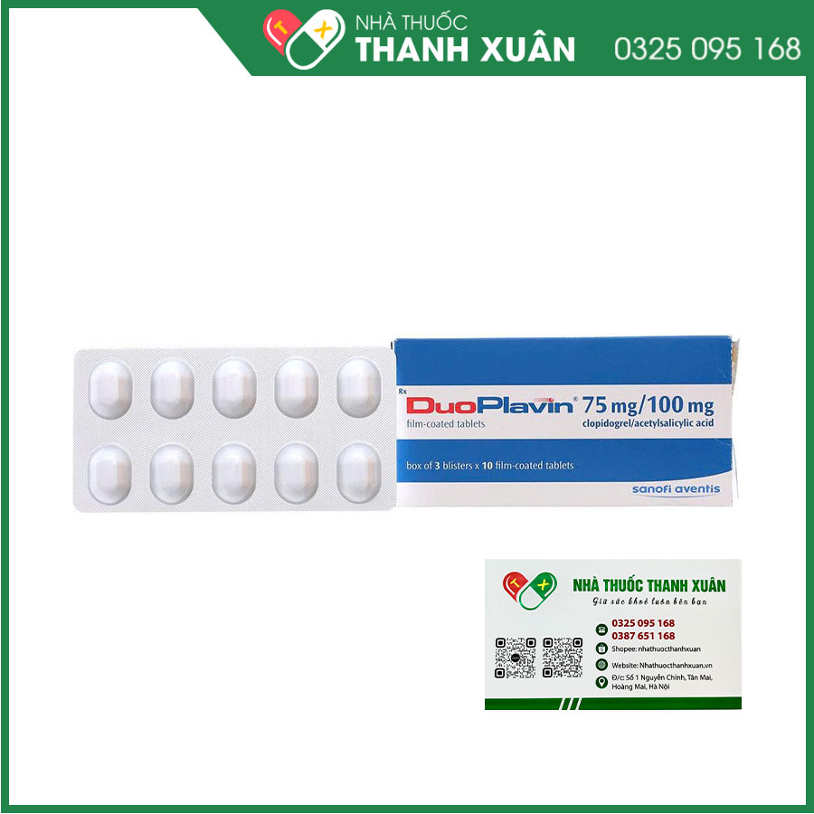 DuoPlavin 75mg/100mg giảm nguy cơ hình thành cục máu đông, phòng ngừa huyết khối